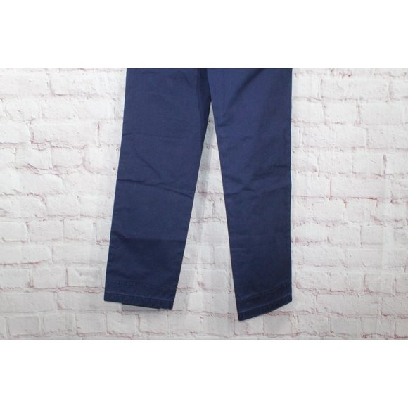 LL Bean Signature Camp Chino Pants Front tonal Patches Cotton Navy 30/34 - Picture 8 of 11